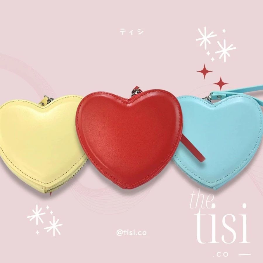 Heart Shape Zipper Wallet with Wrist Holder