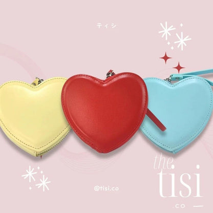 Heart Shape Zipper Wallet with Wrist Holder