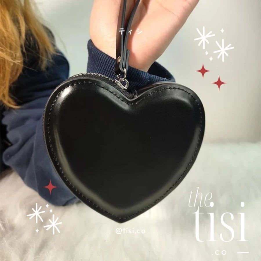 Heart Shape Zipper Wallet with Wrist Holder