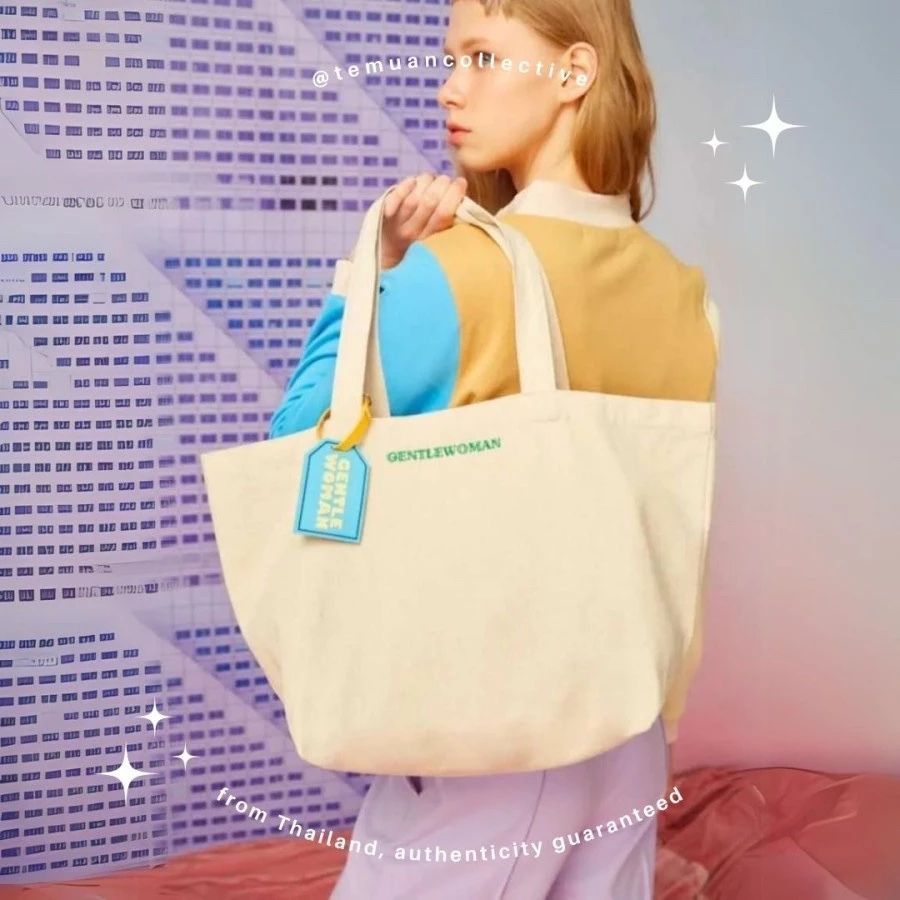 GENTLE WOMAN Logomania Tote Bag free Silicone Rubber Luggage Tag