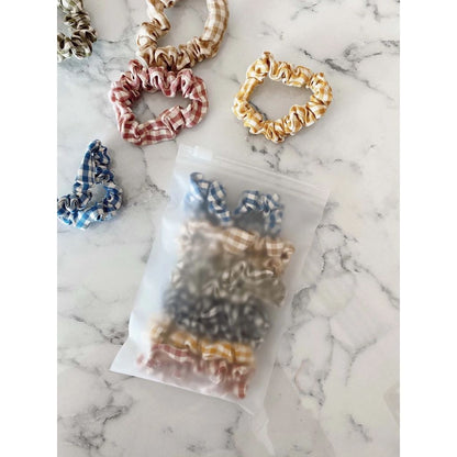 Satin Silk Scrunchies & Gingham Cotton Scrunchies