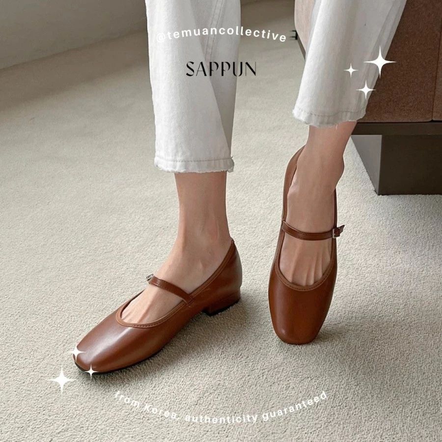 SAPPUN Charlotte fur-lined Mary Jane Flat Shoes