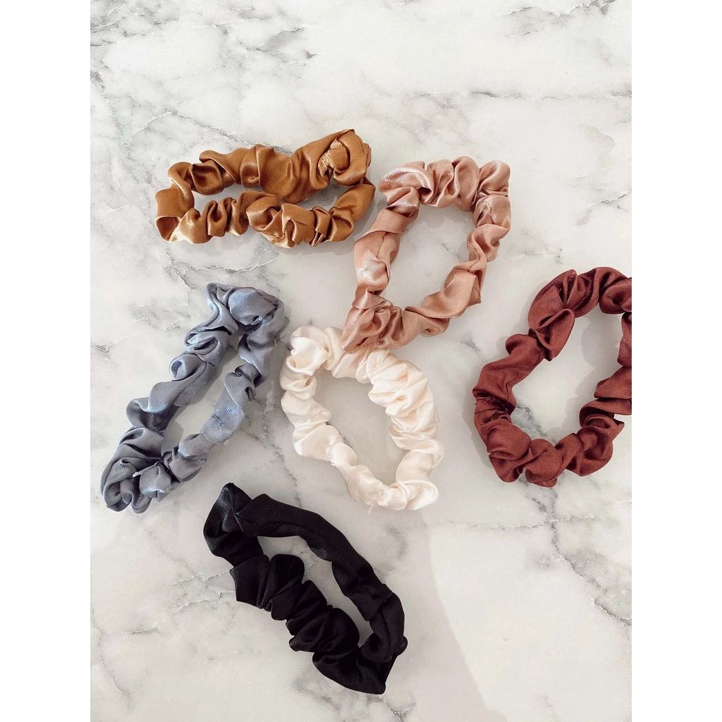 Satin Silk Scrunchies & Gingham Cotton Scrunchies