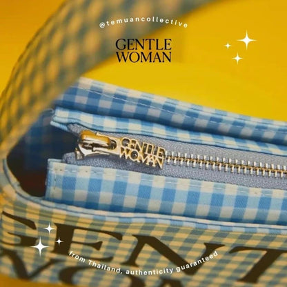 GENTLE WOMAN Blue and White Tartan Shoulder Bag