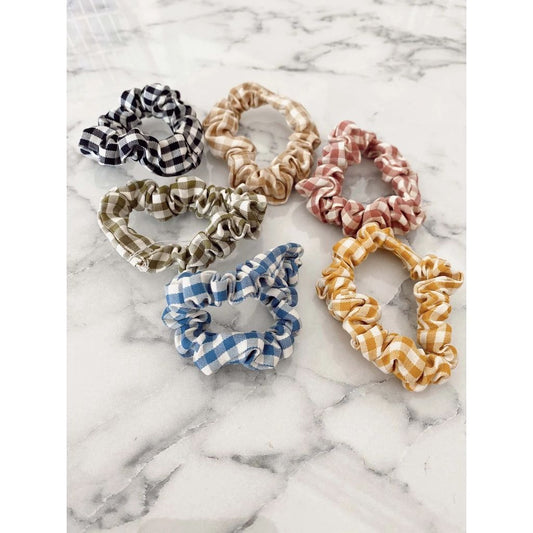 Satin Silk Scrunchies & Gingham Cotton Scrunchies