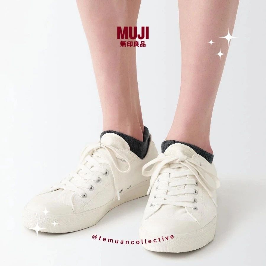 MUJI Japan Right Angle Arch Support Sneaker Socks 2 Pack