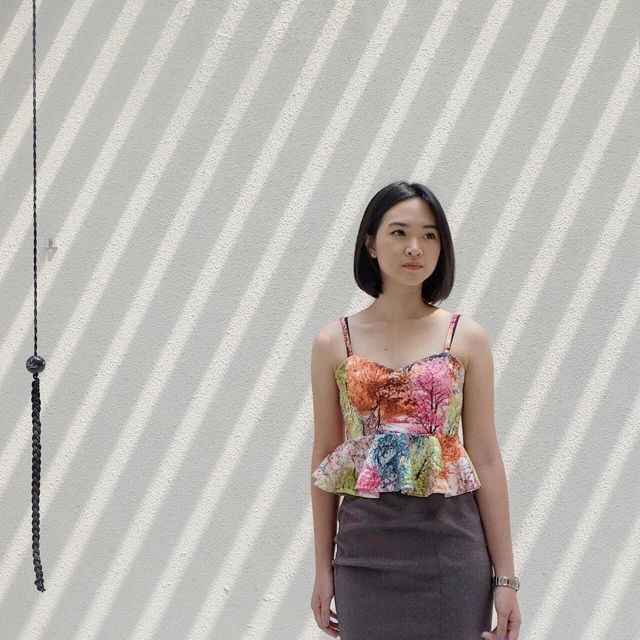 Season Peplum Printed Tank Top eurica clothing