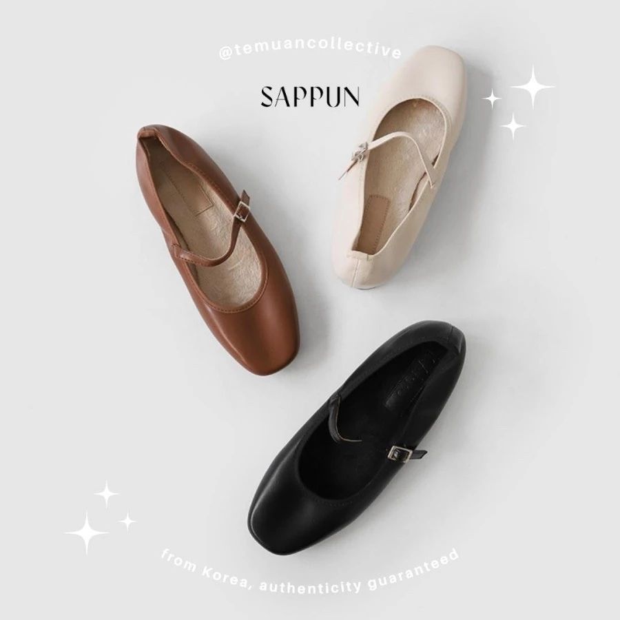 SAPPUN Charlotte fur-lined Mary Jane Flat Shoes