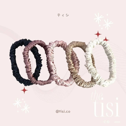 Mulberry Silk Skinny Scrunchy Set