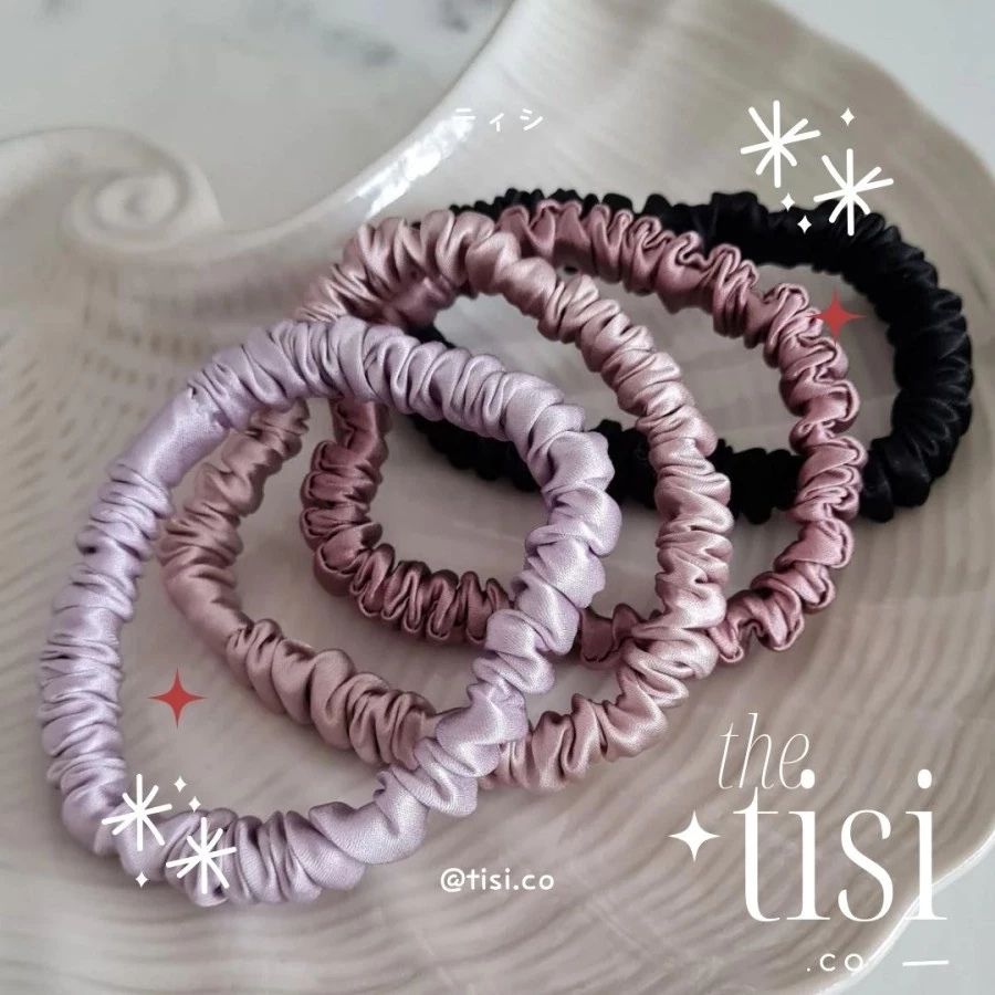 Mulberry Silk Skinny Scrunchy Set