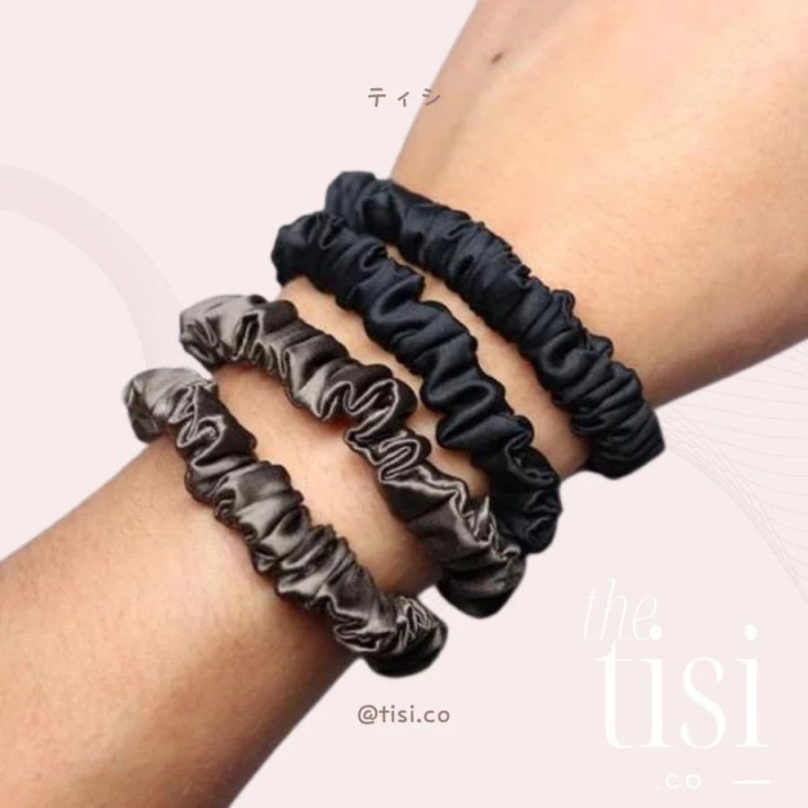 Mulberry Silk Skinny Scrunchy Set