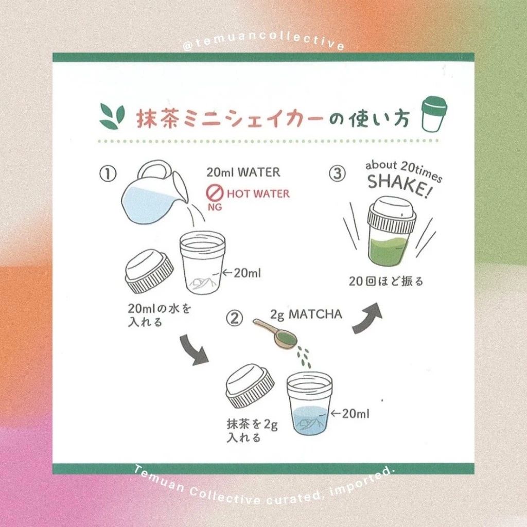 Mini Matcha Shaker Latte Powder Shake Bottle