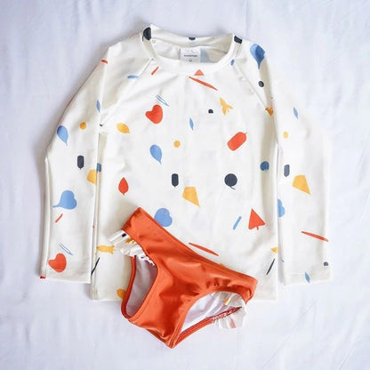 Bundle Long Sleeve Rash Guard & Ruffle Bikini Bottom