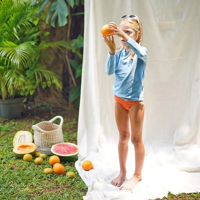 Bundle Long Sleeve Rash Guard & Ruffle Bikini Bottom