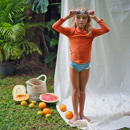 Bundle Long Sleeve Rash Guard & Ruffle Bikini Bottom