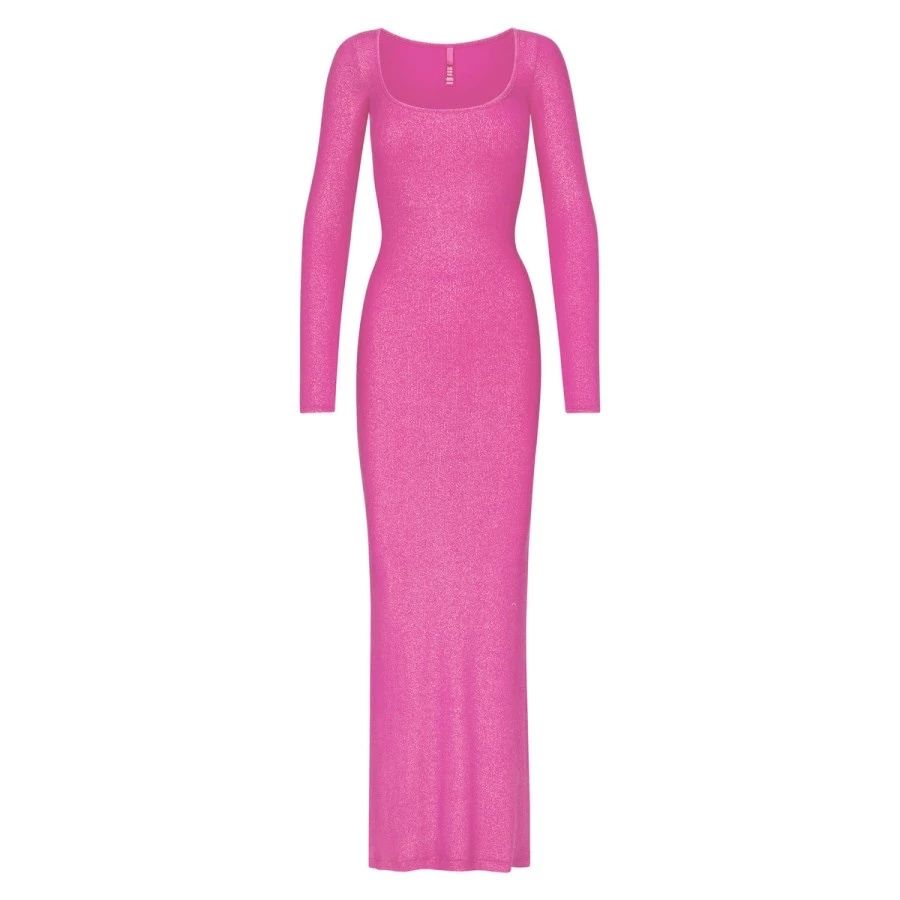 SKIMS Soft Lounge Shimmer Long Sleeve Dress