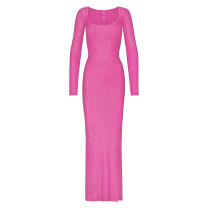 SKIMS Soft Lounge Shimmer Long Sleeve Dress