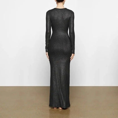 SKIMS Soft Lounge Shimmer Long Sleeve Dress