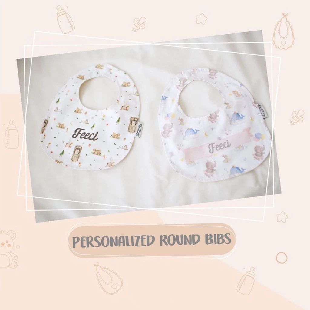 Fabric Round Bibs Baby Neck Burpy Bib Laluna