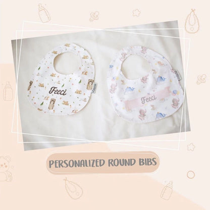 Fabric Round Bibs Baby Neck Burpy Bib Laluna