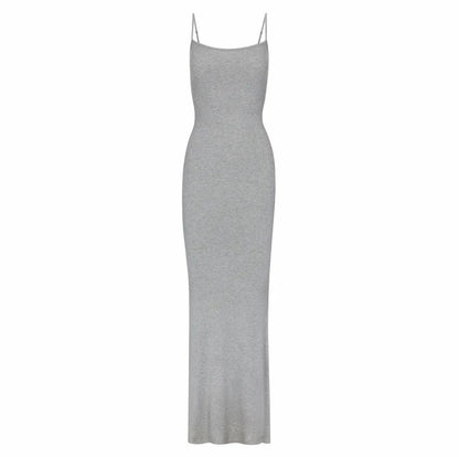 SKIMS Lounge Shimmer Long Slip Dress