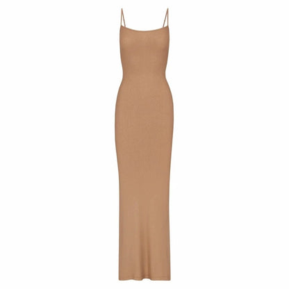 SKIMS Lounge Shimmer Long Slip Dress