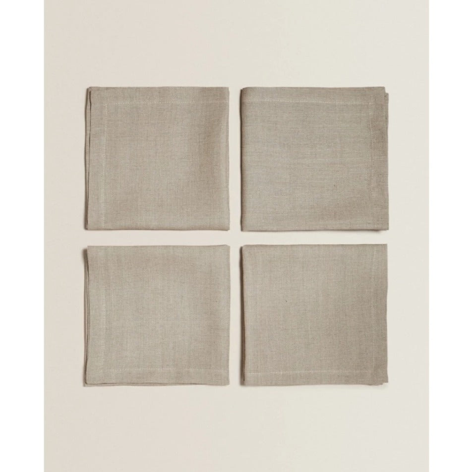 Natural Linen Tea Towel Belgian Dining Dish Fabric