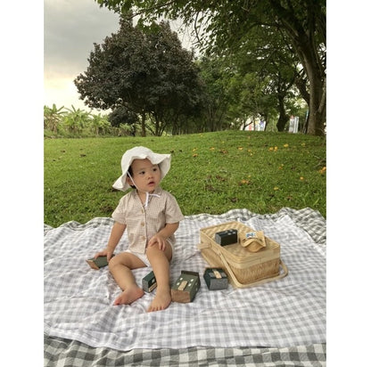 Mini Picnic Bamboo Basket Props Foto Piknik Outdoor