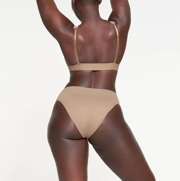 SKIMS Recycled Swim Plunge Bikini Top Desert