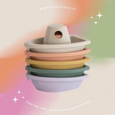 MUSHIE Bath Boats Original Set of 5 Stackable