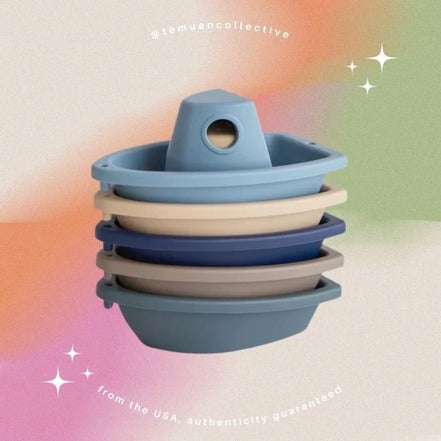 MUSHIE Bath Boats Original Set of 5 Stackable