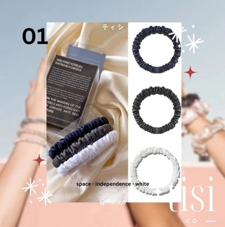 Mulberry Silk Skinny Scrunchy Set