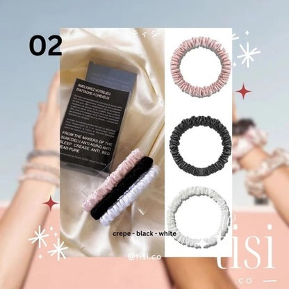 Mulberry Silk Skinny Scrunchy Set