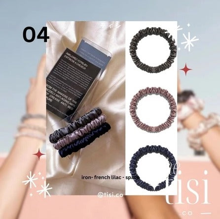 Mulberry Silk Skinny Scrunchy Set