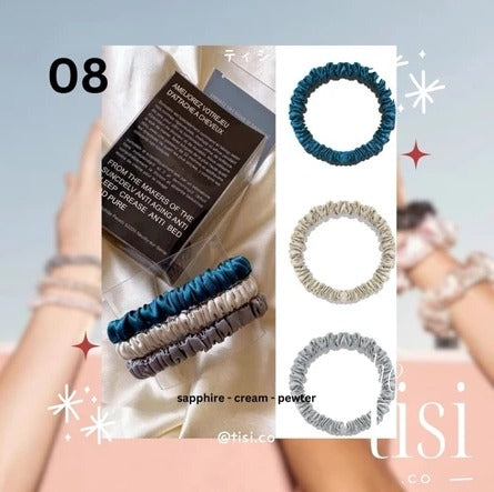 Mulberry Silk Skinny Scrunchy Set