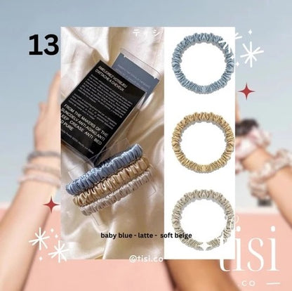 Mulberry Silk Skinny Scrunchy Set