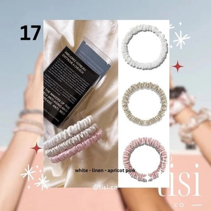 Mulberry Silk Skinny Scrunchy Set