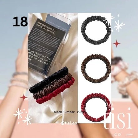 Mulberry Silk Skinny Scrunchy Set