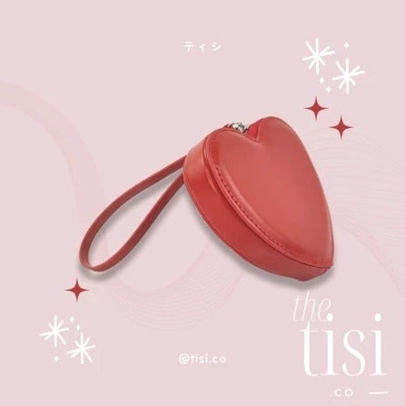 Heart Shape Zipper Wallet with Wrist Holder