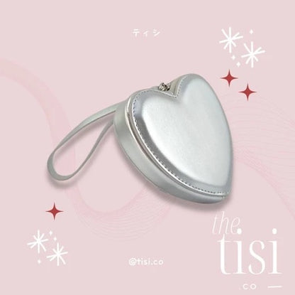 Heart Shape Zipper Wallet with Wrist Holder