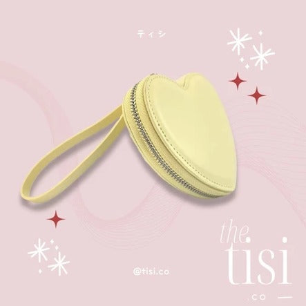 Heart Shape Zipper Wallet with Wrist Holder