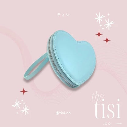 Heart Shape Zipper Wallet with Wrist Holder