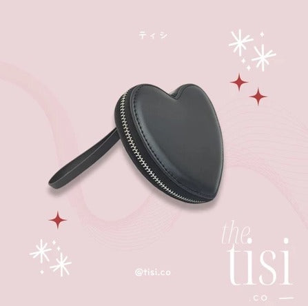 Heart Shape Zipper Wallet with Wrist Holder