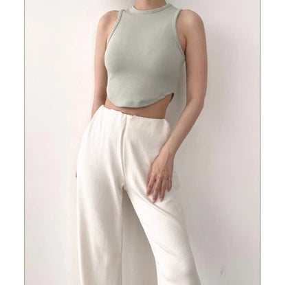 Basic Ribbed Sleeveless Crop Top