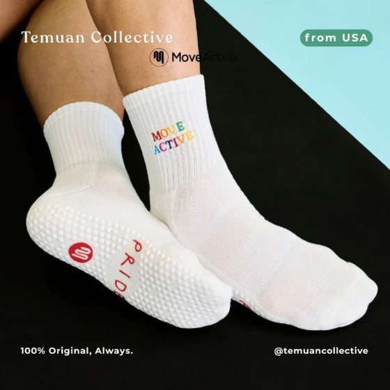 MoveActive Crew Non Slip Grip Pilates Socks