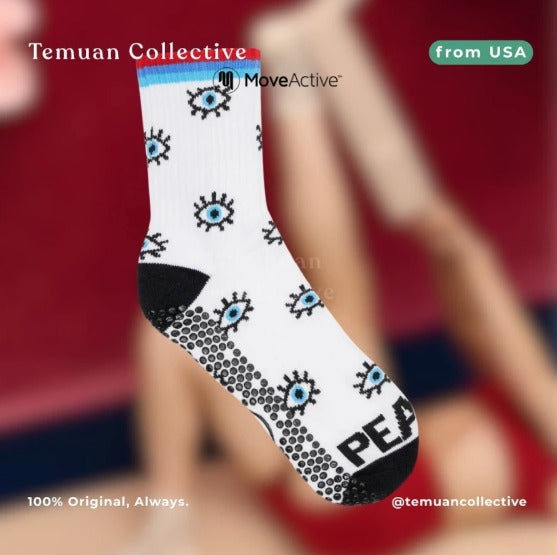 MoveActive Crew Non Slip Grip Pilates Socks