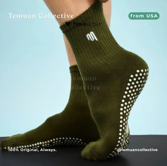 MoveActive Crew Non Slip Grip Pilates Socks