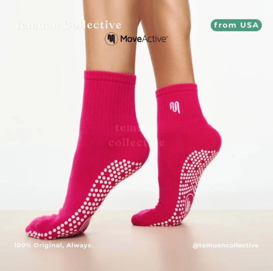MoveActive Crew Non Slip Grip Pilates Socks