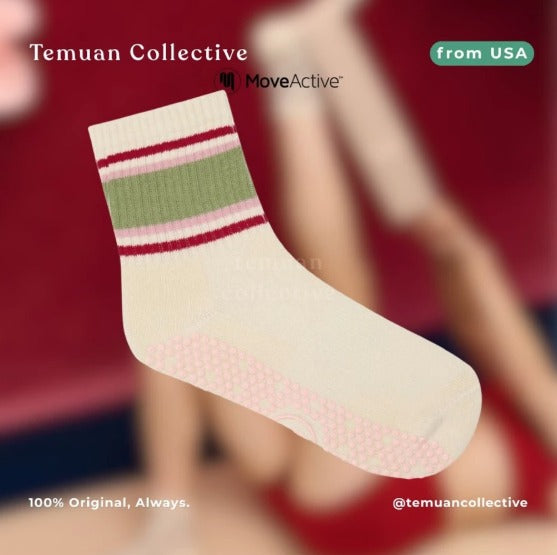 MoveActive Crew Non Slip Grip Pilates Socks